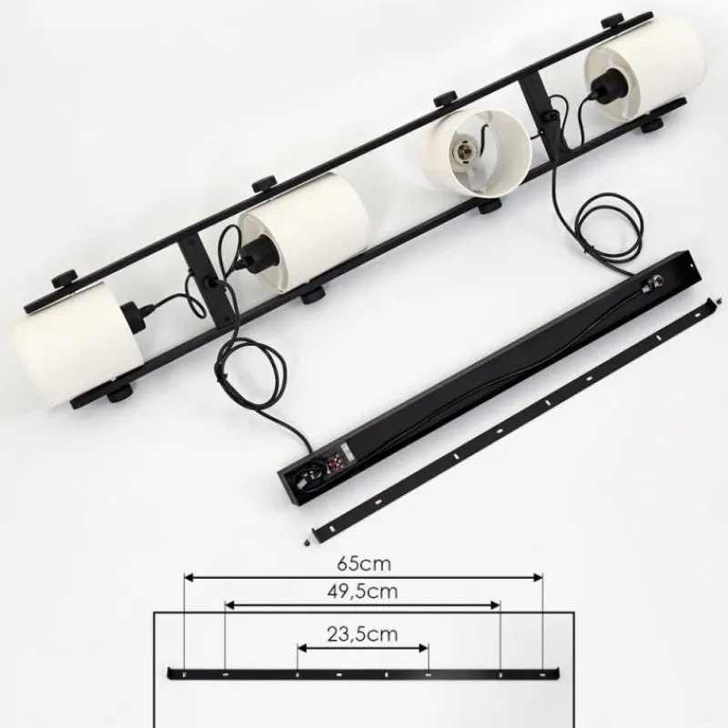 Lampes En Tissu-hofstein Suspension Gibraltar Noir, 4 lumières