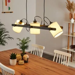 Lampes Industrielles-hofstein Suspension Gibralter Noir, 3 lumières