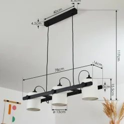 Lampes Industrielles-hofstein Suspension Gibralter Noir, 3 lumières
