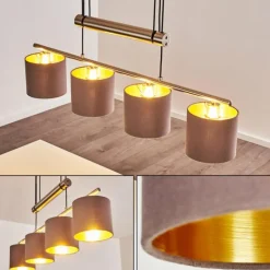 Lampes En Tissu-hofstein Suspension Glane Nickel mat, 4 lumières