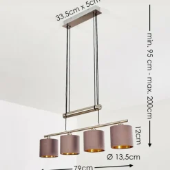 Lampes En Tissu-hofstein Suspension Glane Nickel mat, 4 lumières