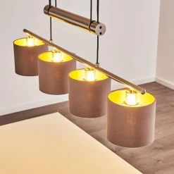 Lampes En Tissu-hofstein Suspension Glane Nickel mat, 4 lumières