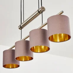 Lampes En Tissu-hofstein Suspension Glane Nickel mat, 4 lumières
