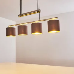 Lampes En Tissu-hofstein Suspension Glane Nickel mat, 4 lumières