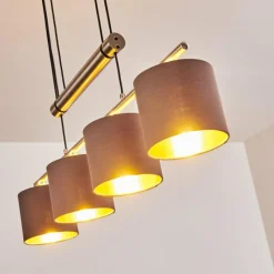 Lampes En Tissu-hofstein Suspension Glane Nickel mat, 4 lumières