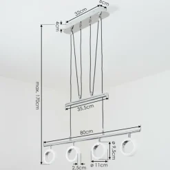 hofstein Suspension Globine LED Chrome, 4 lumières