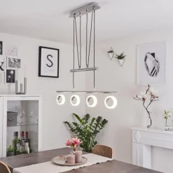 hofstein Suspension Globine LED Chrome, 4 lumières