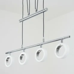 hofstein Suspension Globine LED Chrome, 4 lumières