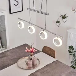 hofstein Suspension Globine LED Chrome, 4 lumières