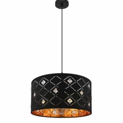 Lampes En Tissu-Luminaires Globo Lighting Suspension Globo ABBEY Noir, 1 lumière