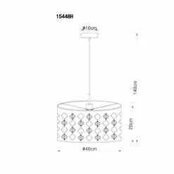 Lampes En Tissu-Luminaires Globo Lighting Suspension Globo ABBEY Noir, 1 lumière