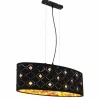 Lampes En Tissu-Luminaires Globo Lighting Suspension Globo ABBEY Noir, 3 lumières