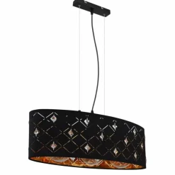 Lampes En Tissu-Luminaires Globo Lighting Suspension Globo ABBEY Noir, 3 lumières