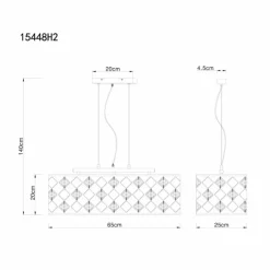 Lampes En Tissu-Luminaires Globo Lighting Suspension Globo ABBEY Noir, 3 lumières