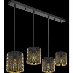 Luminaires Globo Lighting Suspension Globo ABINI Noir, 4 lumières* Suspensions