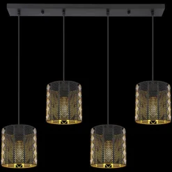 Luminaires Globo Lighting Suspension Globo ABINI Noir, 4 lumières* Suspensions