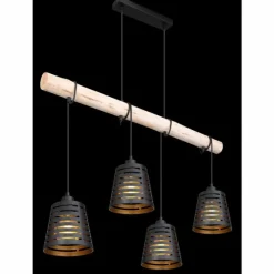 Luminaires Scandinaves-Luminaires Globo Lighting Suspension Globo ABLONA Noir, 4 lumières