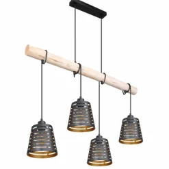 Luminaires Scandinaves-Luminaires Globo Lighting Suspension Globo ABLONA Noir, 4 lumières