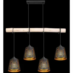 Luminaires Scandinaves-Luminaires Globo Lighting Suspension Globo ABLONA Noir, 4 lumières