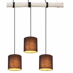 Luminaires Scandinaves-Luminaires Globo Lighting Suspension Globo ADA Bois clair, Noir, 4 lumières