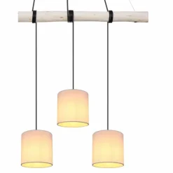 Luminaires Scandinaves-Luminaires Globo Lighting Suspension Globo ADA Bois clair, Noir, 4 lumières