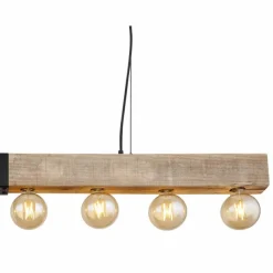 Lampes En Bois-Luminaires Globo Lighting Suspension Globo ADALIE Écru, Noir, 8 lumières