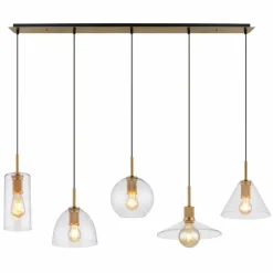 Luminaires Globo Lighting Suspension Globo ADARA Laiton, 5 lumières