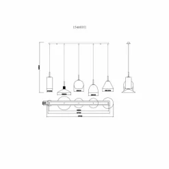 Luminaires Globo Lighting Suspension Globo ADARA Laiton, 5 lumières