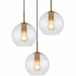 Luminaires Globo Lighting Suspension Globo ADARA Laiton, 3 lumières
