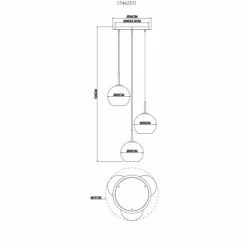 Luminaires Globo Lighting Suspension Globo ADARA Laiton, 3 lumières