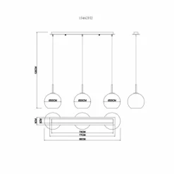 Luminaires Globo Lighting Suspension Globo ADARA Laiton, 3 lumières