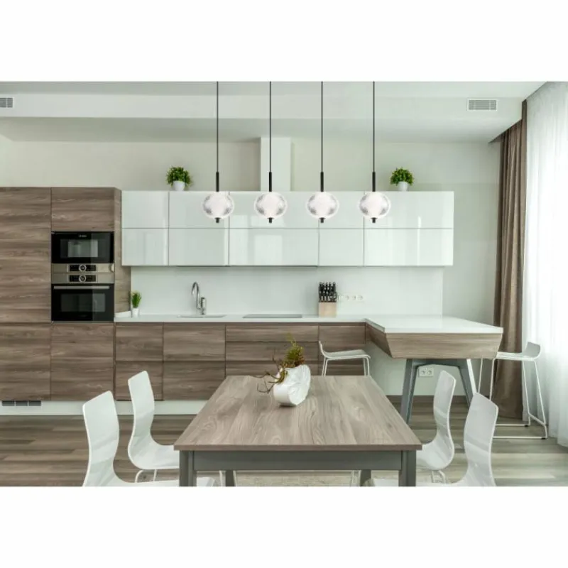 Luminaires Globo Lighting Suspension Globo AIDA LED Noir, 4 lumières* Éclairage Led