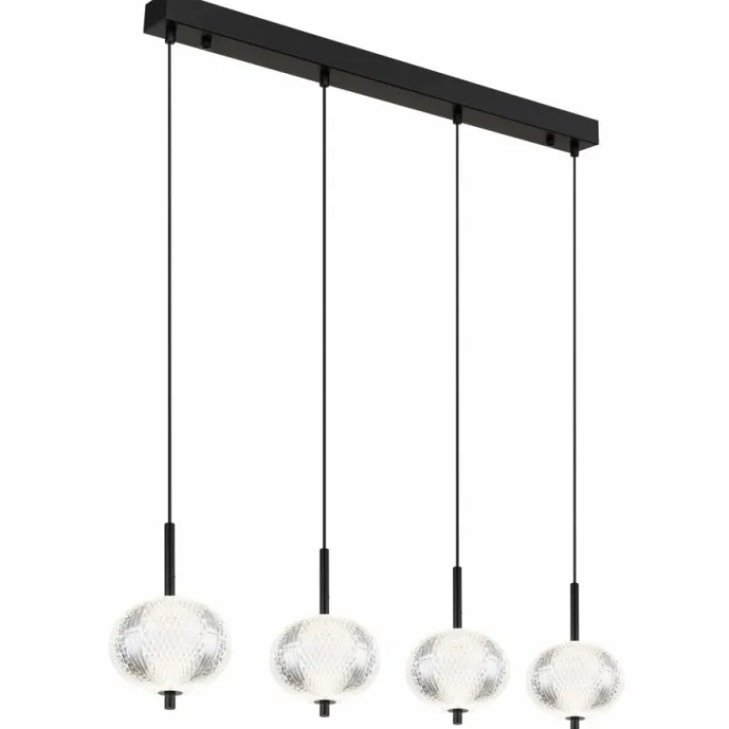 Luminaires Globo Lighting Suspension Globo AIDA LED Noir, 4 lumières* Éclairage Led