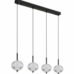 Luminaires Globo Lighting Suspension Globo AIDA LED Noir, 4 lumières* Éclairage Led