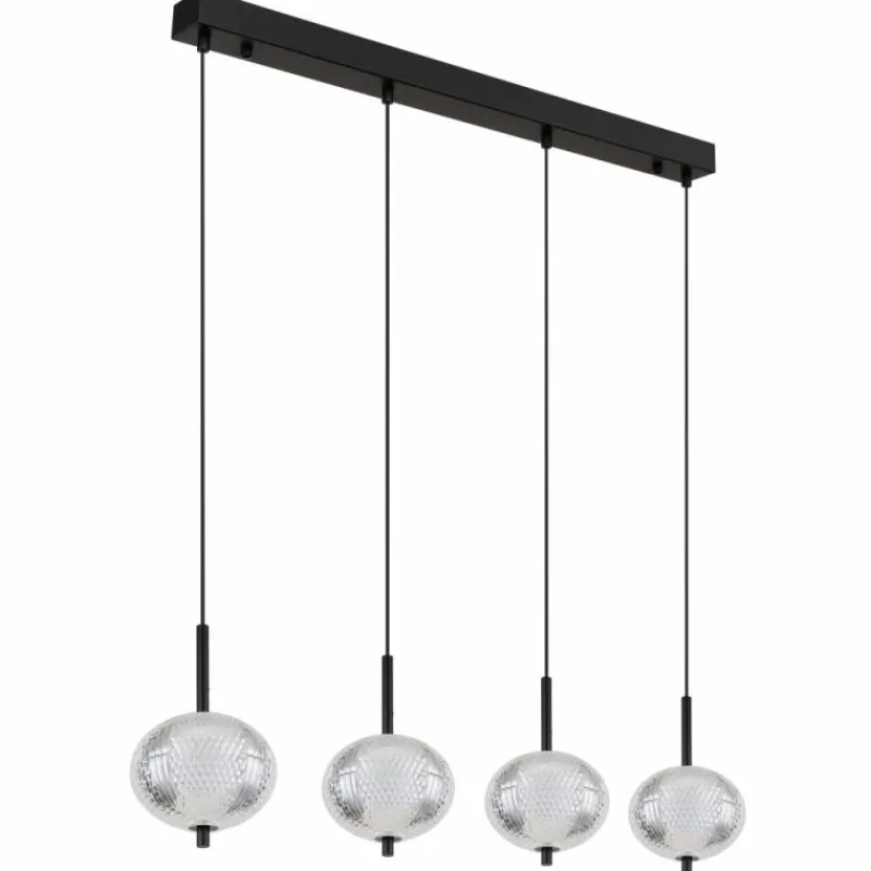 Luminaires Globo Lighting Suspension Globo AIDA LED Noir, 4 lumières* Éclairage Led