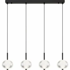 Luminaires Globo Lighting Suspension Globo AIDA LED Noir, 4 lumières* Éclairage Led