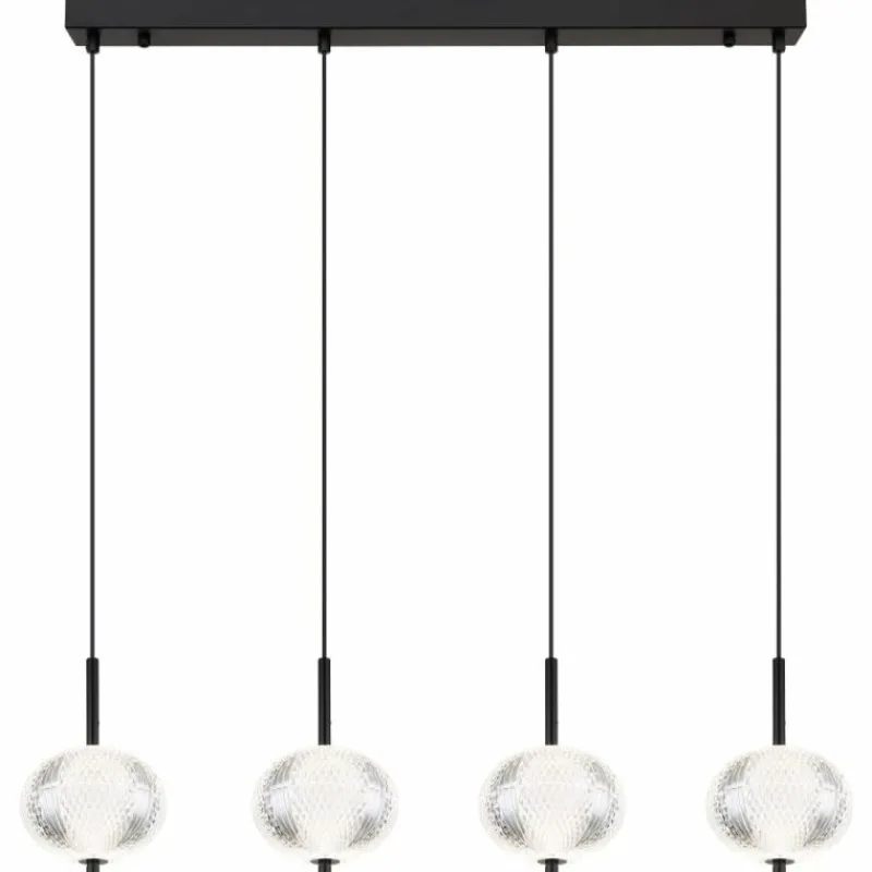 Luminaires Globo Lighting Suspension Globo AIDA LED Noir, 4 lumières* Éclairage Led