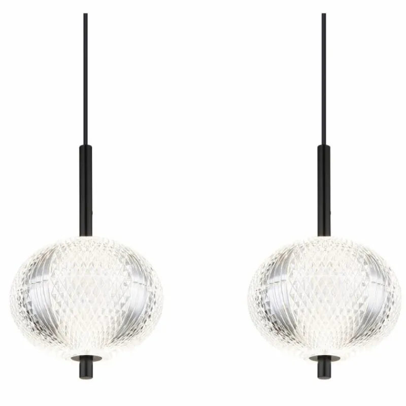 Luminaires Globo Lighting Suspension Globo AIDA LED Noir, 4 lumières* Éclairage Led