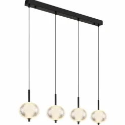 Luminaires Globo Lighting Suspension Globo AIDA LED Noir, 4 lumières* Éclairage Led