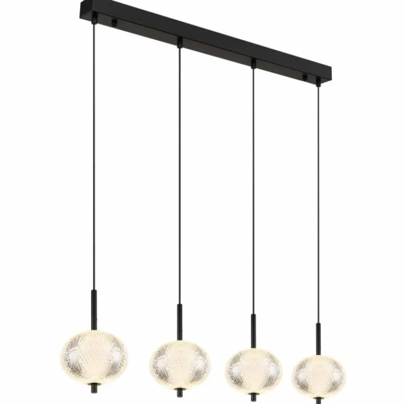 Luminaires Globo Lighting Suspension Globo AIDA LED Noir, 4 lumières* Éclairage Led