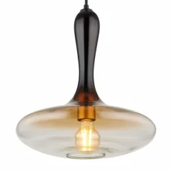 Suspension Verre Fumé-Luminaires Globo Lighting Suspension Globo ALADDIN Noir, 1 lumière