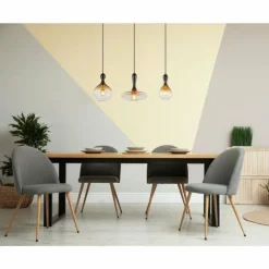 Suspension Verre Fumé-Luminaires Globo Lighting Suspension Globo ALADDIN Noir, 3 lumières