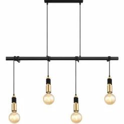 Luminaires Globo Lighting Suspension Globo ALEXIUS Laiton, Noir, 4 lumières* Suspensions