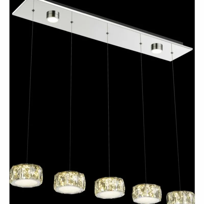 Lampe Turque-Luminaires Globo Lighting Suspension Globo Amur LED Chrome, 1 lumière