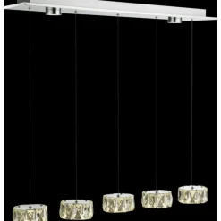 Lampe Turque-Luminaires Globo Lighting Suspension Globo Amur LED Chrome, 1 lumière