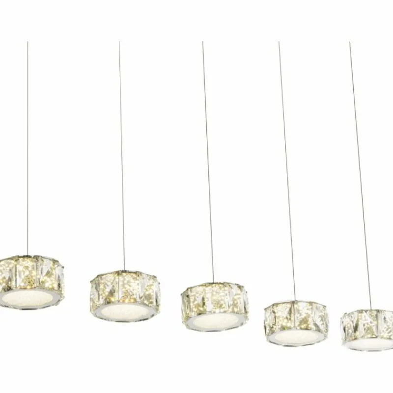 Lampe Turque-Luminaires Globo Lighting Suspension Globo Amur LED Chrome, 1 lumière