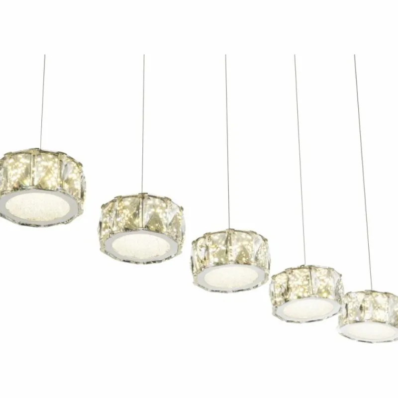 Lampe Turque-Luminaires Globo Lighting Suspension Globo Amur LED Chrome, 1 lumière