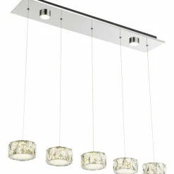 Lampe Turque-Luminaires Globo Lighting Suspension Globo Amur LED Chrome, 1 lumière