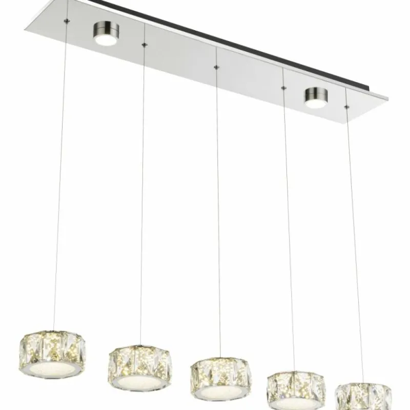 Lampe Turque-Luminaires Globo Lighting Suspension Globo Amur LED Chrome, 1 lumière