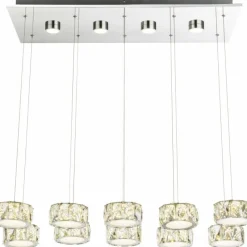 Lampe Turque-Luminaires Globo Lighting Suspension Globo Amur LED Chrome, 1 lumière